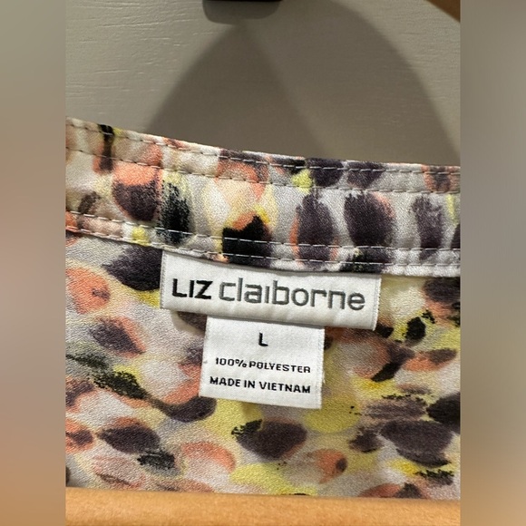 Liz Claiborne Multicolor Printed Women's Top- size Large - Picture 3 of 6